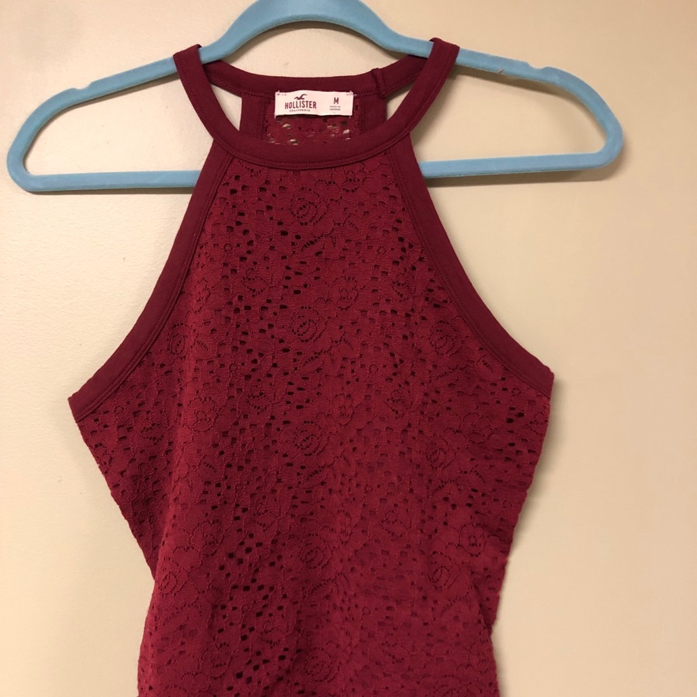 3/$20 Maroon Lace Hollister Halter Tank